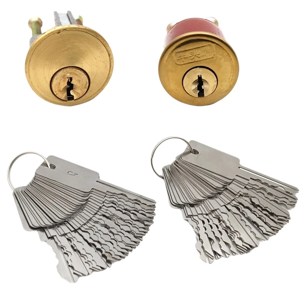 Heavy Equipment Keys Master Set - 48-in-1-Universalschloss-Schlüsselsatz für Vorhängeschloss-Reparaturwerkzeuge, Schlosserwerkzeuge